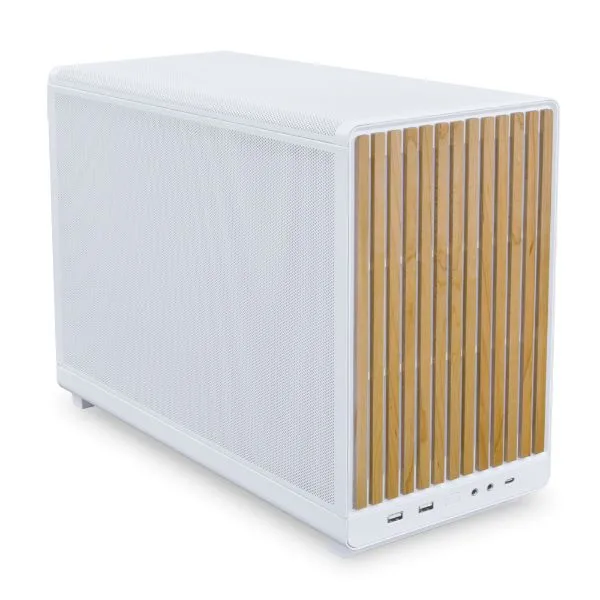 lian li A3 M-ATX Micro Computer Case, Black (Wood Edition), Side & Top Steel Mesh Panels - White | A3-mATX-WD