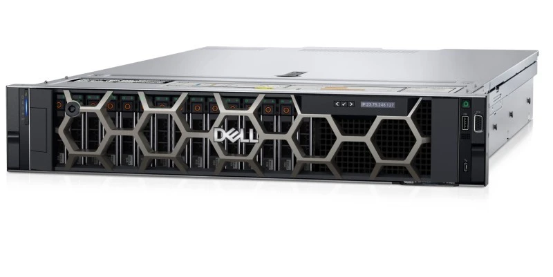 Dell PowerEdge R550 Rack Server, Intel Xeon Silver 4310 12‑Core, 16 GB DDR4, 2.4 TB 10K SAS HDD, PERC H345, iDRAC9, Dual 600 W PSU, Grey