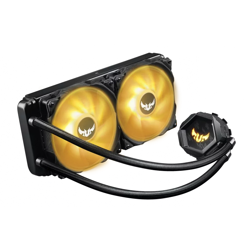 Asus Tuf Gaming LC 240 ARGB Liquid CPU Cooler Black Aura Sync Support, Sleeved Rubber Tube | 90RC00G1-M0UAY0