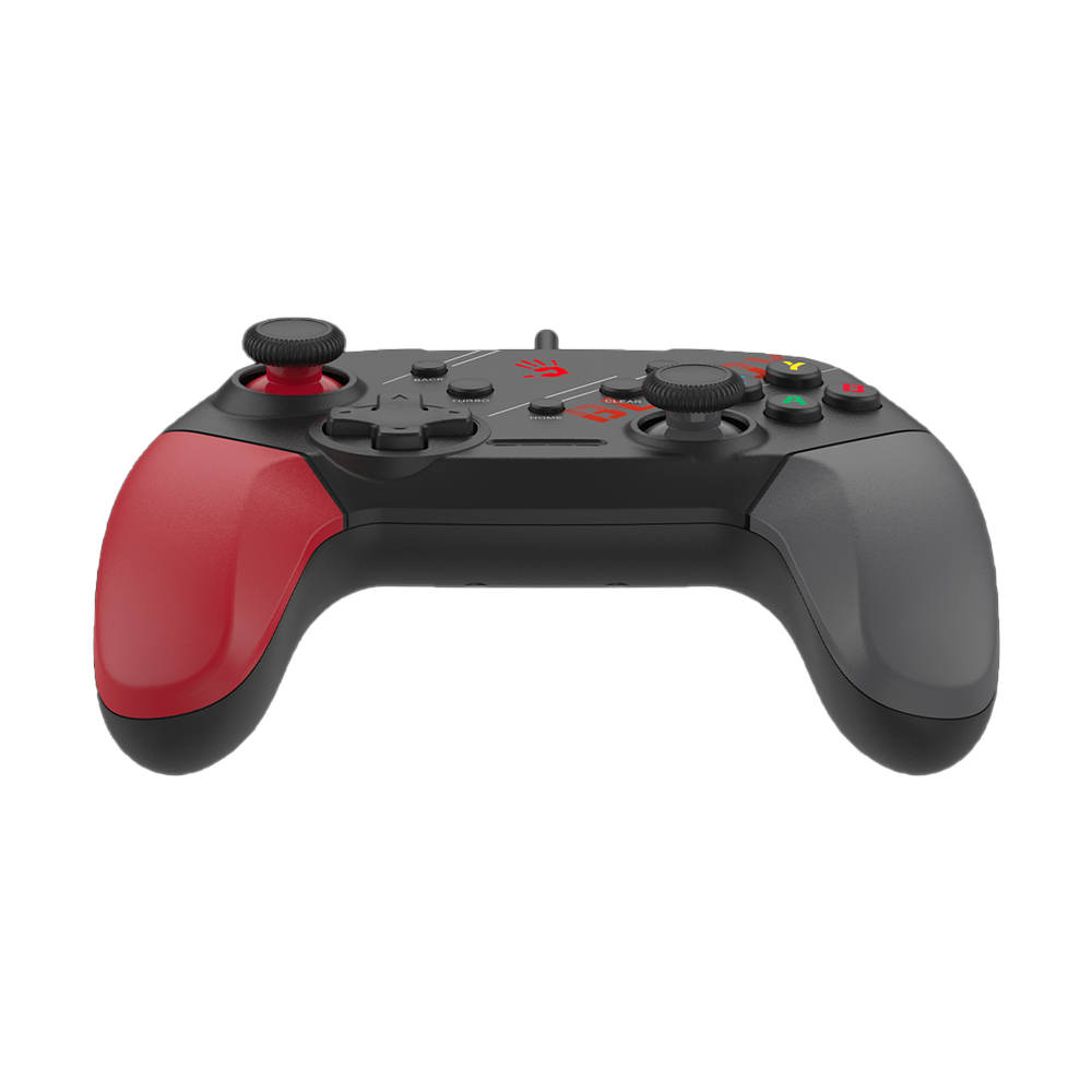 A4Tech Bloody GP30 USB Wired Gamepad, Dual Vibration, Turbo Mode, 12 Buttons, PC/PS3/Switch/Android Compatible – Black/Red