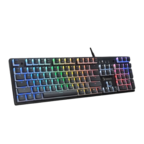 A4Tech Bloody S510R Mechanical RGB Gaming Keyboard, BLMS Red Switch, Pudding Keycaps, 1 ms Response, 1000 Hz, Macro, USB Wired