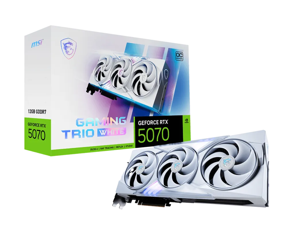 MSI GeForce RTX 5070 GAMING TRIO OC White 12GB GDDR7, DLSS 4, 28Gbps, 2625MHz Boost, 192-bit