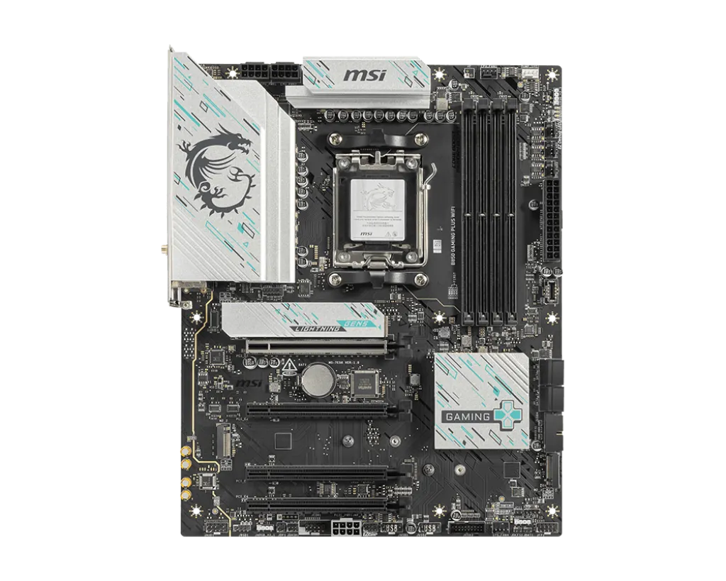 MSI B850 Gaming Plus WiFi Motherboard – ATX, AM5 Socket, DDR5 8200+MT/s (OC), PCIe 5.0 x16, Gen5 M.2, Wi-Fi 7, 5G LAN, USB-C | C911-7E39-001
