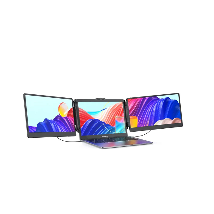 V2COM 14" 2K Triple Laptop Screen Extender, 2160x1440 QHD Portable Monitor with 180° Rotation, Plug & Play, Compatible with 13-16.5" Laptops, Windows, Mac, Android, Dex | S2 Pro Max