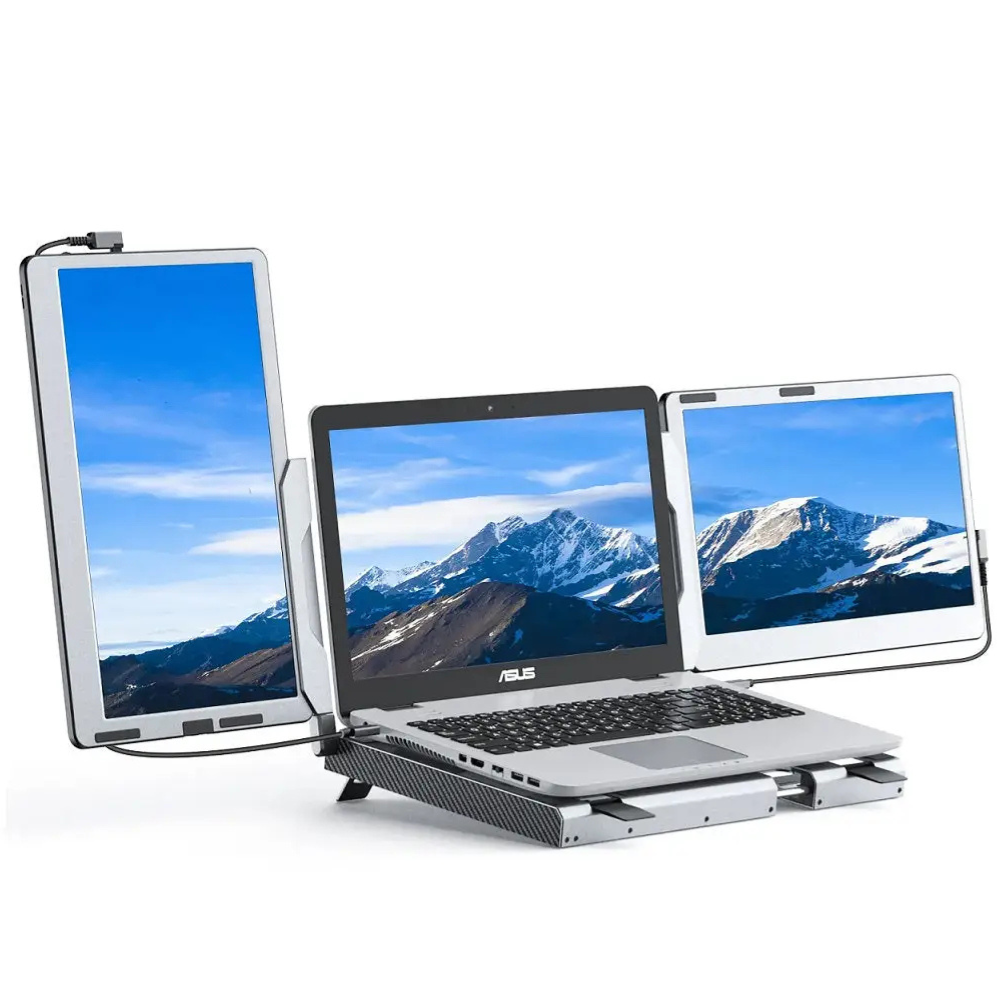 V2COM F2 13.3" Dual Laptop Screen Extender, Foldable Full HD IPS, 270° Rotation, USB-C & HDMI, Lightweight & Portable, macOS/Windows Compatible | F2