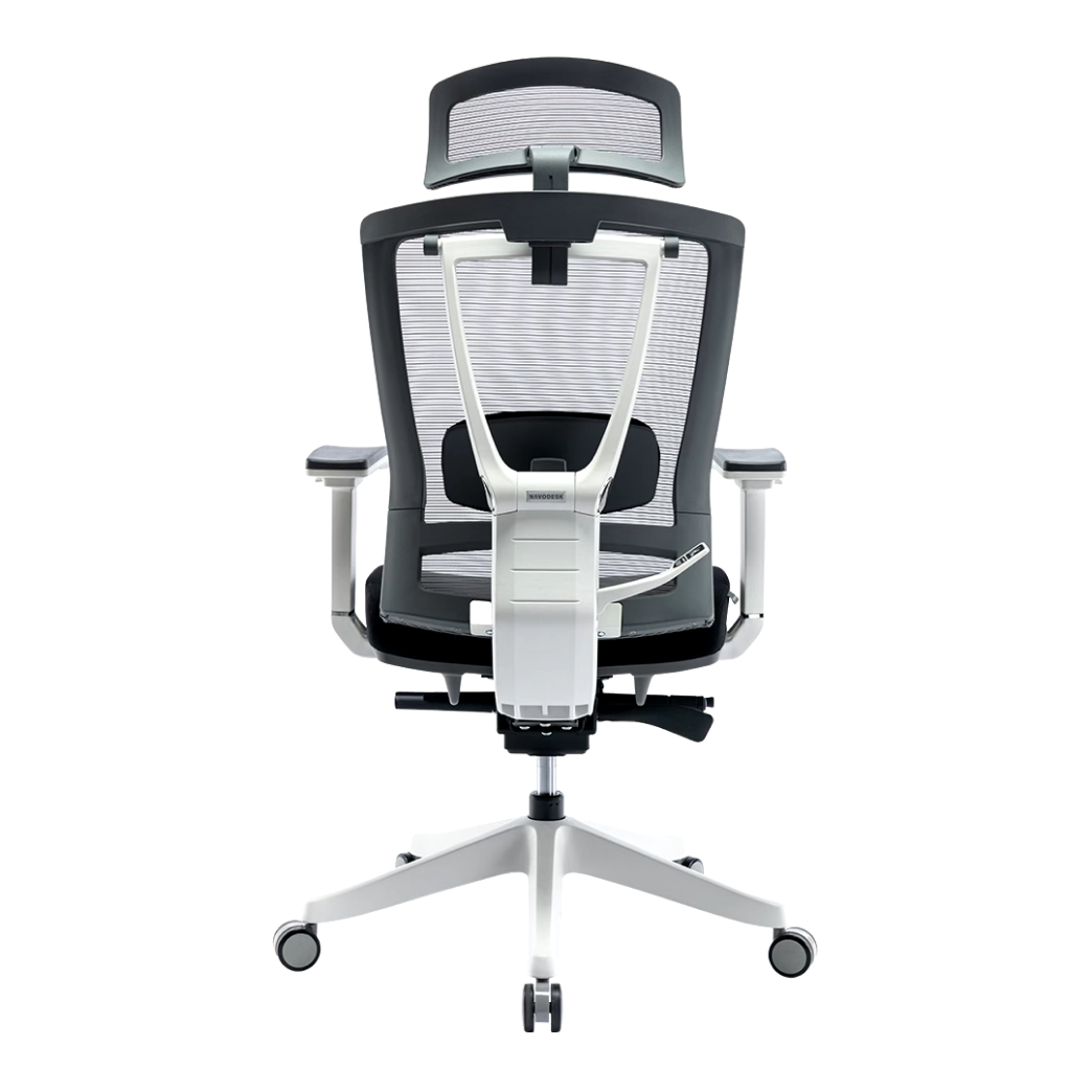 Navodesk Halo Chair, Adjustable Height, Responsive Lumbar Support, Adjustable Armrest, Headrest, Backrest, Seat Tilt, Light Grey Office Chair