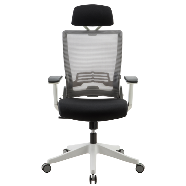Navodesk Kiko Ergonomic Office Chair, Modern Design, Adjustable Lumbar Support, Removable Headrest, Adjustable Armrest, Black/White