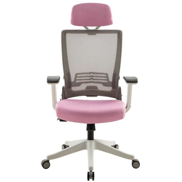 Navodesk Kiko Ergonomic Office Chair, Modern Pink Design, Adjustable Lumbar Support, Removable Headrest, Comfortable and Stylish, Office Furniture