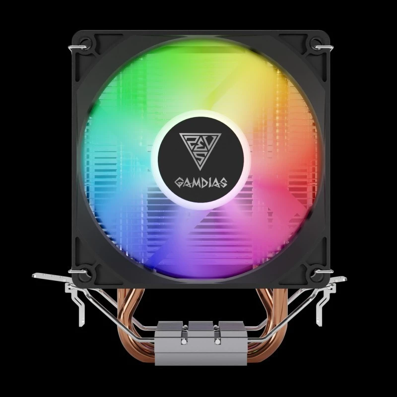 GAMDIAS BOREAS E1-210 LITE CPU Air Cooler, 92mm High-Airflow Fan, Dual Copper Heat Pipes, Direct Contact, LED Lighting, Intel/AMD Support