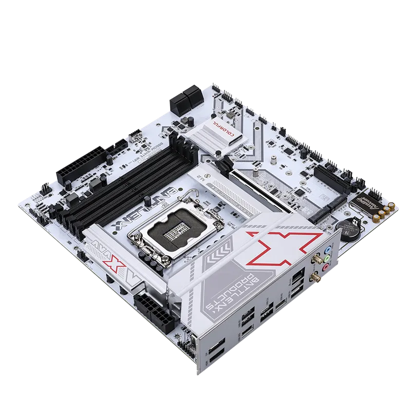 Colorful BATTLE-AX B860M-WHITE WIFI V20 Micro-ATX Motherboard (LGA 1851) | DDR5 Support, 10+1+1+1 Power Phase, PCIe 5.0 & Dual PCIe 4.0 M.2, USB 3.2 Gen 2×2 Type-C, 2.5G LAN, WiFi 6 & Bluetooth 5.2