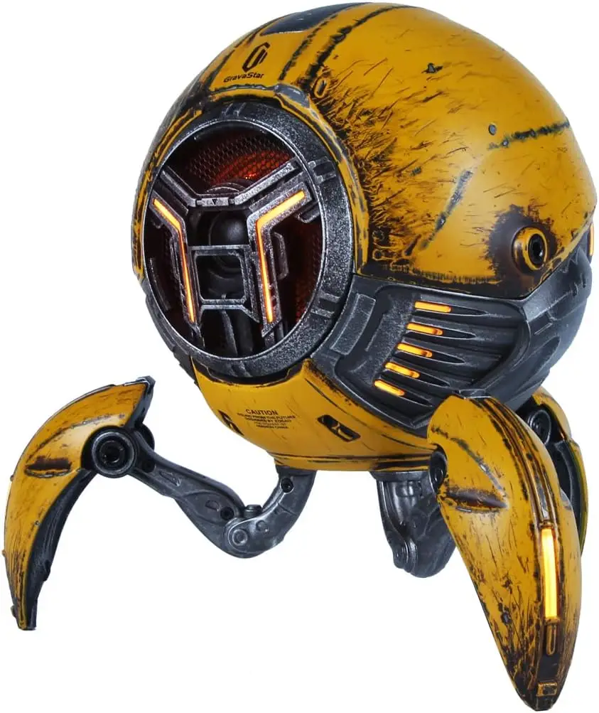 GravaStar Mars Pro Bluetooth Speaker, 20W Dual Drivers, 15H Battery, RGB Lighting, USB-C Charging, Portable Mecha Design/Battle-Worn Yellow