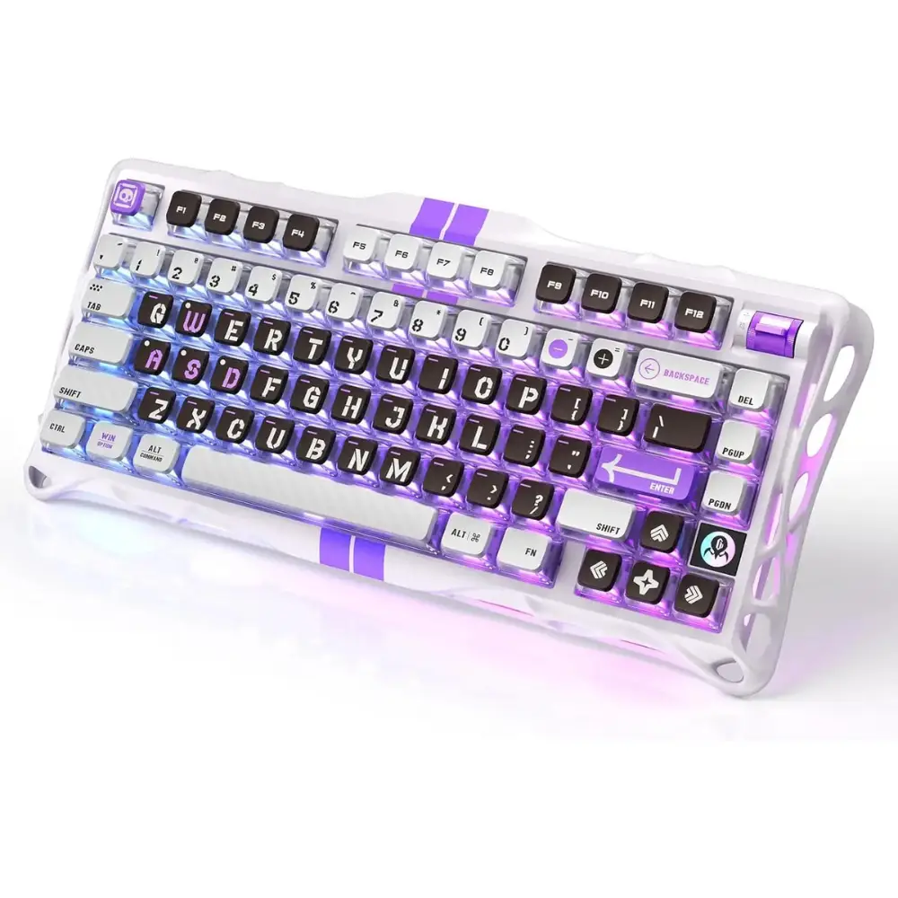 GravaStar Mercury V75 Mechanical Gaming Keyboard, 75% Layout, Hall Effect Magnetic Switches, RGB Backlight, Mecha Gray, Wired / BT/ 2.4GHz - Mecha Gray