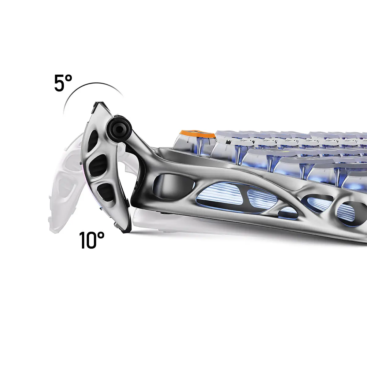 GravaStar Mercury K1 Pro Wireless Gaming Keyboard, 75% Layout, Interstellar Silver, RGB, 79 Keys + Knob, Kailh Linear Switches, 8000mAh Battery - Interstellar Silver