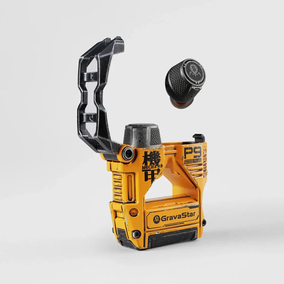 GravaStar Sirius Plus ANC TWS Earbuds Battle-Worn Yellow – True Wireless Bluetooth 5.3, Active Noise Cancelling, 30H Battery, Touch Control, Fast Charging| GS P9 PLUS_YLW