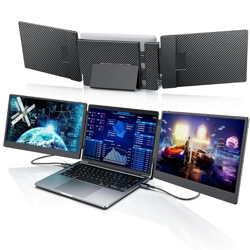 V2com S3 Laptop Screen Extender 14'' Full HD IPS Laptop Monitor Extender, Dual-Screen Modes & Plug-and-Play Compatibility for Windows, macOS, Android, PS5, Xbox | S3