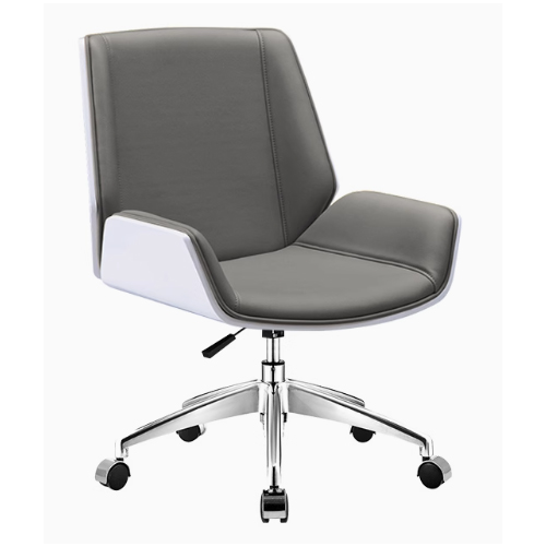 Generic Modern Adjustable Executive Swivel Chair, Synthetic Leather with Aluminum Base, Modern Design Style, Height Adjustment, Grey | 90027D