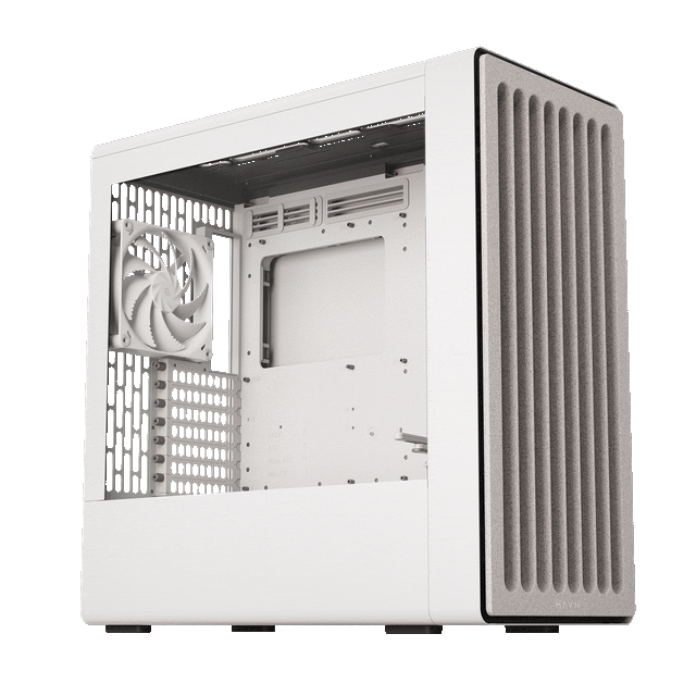 HAVN BF 360 Flow white Mid-Tower Computer Case, Dual 180mm FDB Fans, GPU Air Guide Ramp, E-ATX Support, 360mm AIO Support