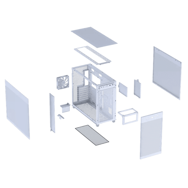 ASUS Prime AP303 - Mesh Panel Compact 44-liter ATX White Gaming Case, Graphics cards up to 360mm, 360mm radiators, ATX PSUs, Front Panel USB Type-C Support | 90DC00V3-B39000