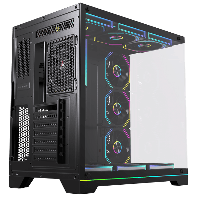 Acegeek Mercury R425X Black RGB Mid Tower Case, 7x Pre-installed RGB Fans, ATX, M-ATX, ITX Motherboard Supports, 360mm Radiator Support, 410mm Max GPU Clearance