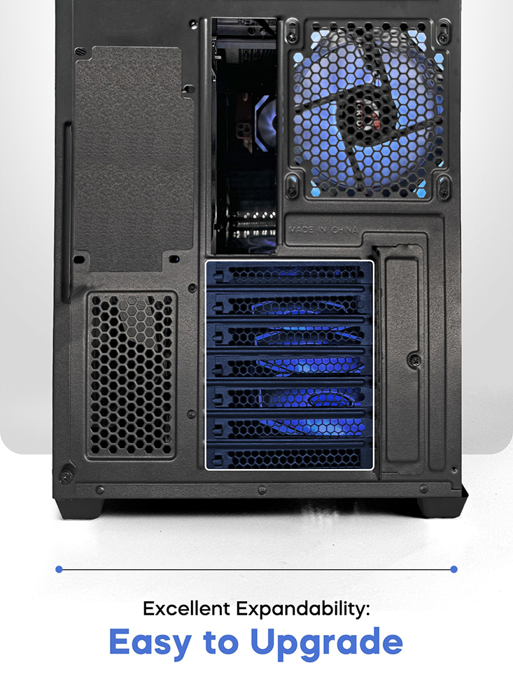 Tortox Curvo Gaming PC black Case ATX/M-ATX/ITX Gaming PC Case with 7x 120mm ARGB PWM Case Fans, 360MM Radiator Support, Type-C USB Port