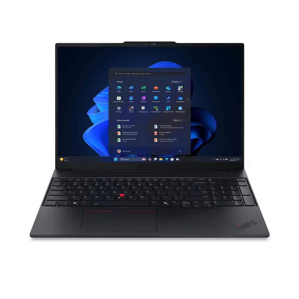 Lenovo ThinkPad E16 Gen 3 Business Laptop, 16" WUXGA IPS Display, Intel Core Ultra 7 255H, 16GB RAM, 512GB SSD, Intel Graphics, Windows 11 Pro, English/Arabic Keyboard, Black | 21SR005HGR