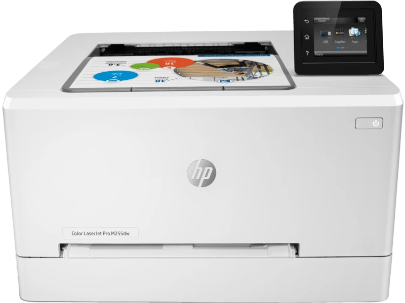 HP Color LaserJet Pro M255dw Wireless Laser Printer, 7KW64A, Duplex, 600 x 600 dpi, 21ppm, USB, Ethernet, Wi-Fi, 2.7” Touchscreen, A4 Color Printing, 7KW64A
