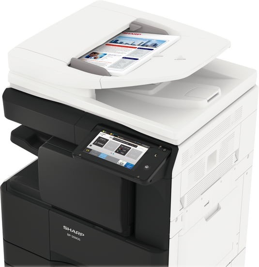Sharp BP-30M35 A3 Black & White Multifunction Photocopier, 35ppm, Print, Copy, Scan, Fax, File, Network & USB Connectivity, BP-30M35