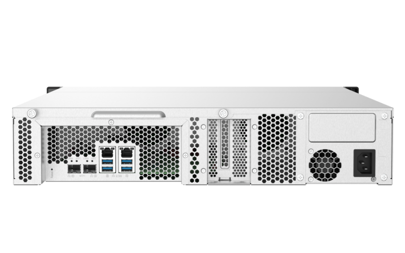 QNAP TS-832PXU-4G 8-Bay - AL324 Quad Core Rackmount NAS, With 250W Redundant, 1.7 GHz, 4GB DDR4 UDIMM RAM (Max 16GB), SATA 6Gb/s, 2x 10GbE SFP+, 1x PCIe Gen 2x2 Slot, Single Power Supply