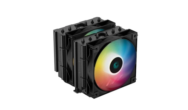 DeepCool AG620 BK ARGB CPU Cooler, Dual-Tower, 120 mm PWM Fans, 260 W TDP, Black, R‑AG620‑BKANMN‑G‑2