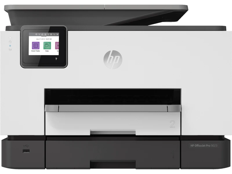 HP OfficeJet Pro 9023 All-in-One A4 Color Inkjet Printer, Print, Copy, Scan, Fax, Wireless, Automatic Duplex, 35-Sheet ADF, White-Gray