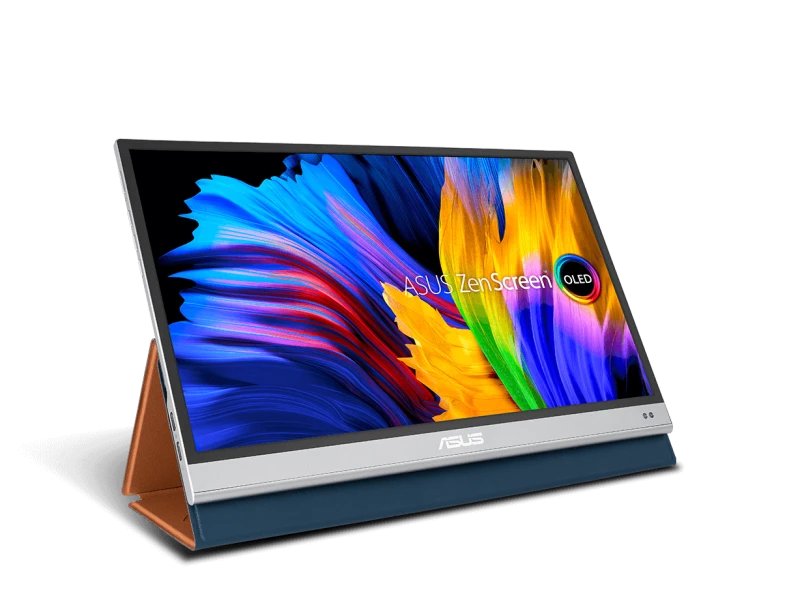 ASUS ZenScreen OLED MQ16AH portable monitor – 15.6-inch FHD (1920 x 1080), OLED, 100% DCI-P3, 1 ms Response Time, Delta E < 2, HDR-10, USB Type-C, Mini HDMI , Proximity Sensor, Smart Case, Flicker Free, Low Blue Light