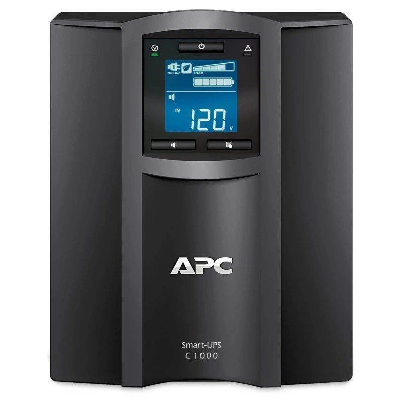 APC Smart‑UPS SMC1000IC 1000 VA / 600 W Line‑Interactive Tower UPS, Pure Sine Wave, SmartConnect, LCD, Black