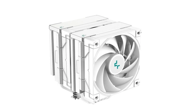 DeepCool AK620 WH Dual‑Tower CPU Cooler, 260W TDP, 6×6mm Copper Heat‑Pipes, 2×120 mm FDB Fans, White