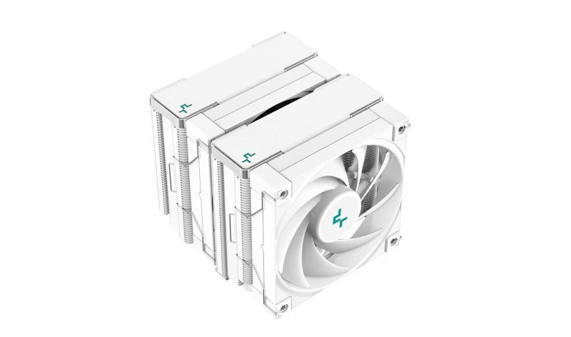 DeepCool AK620 WH Dual‑Tower CPU Cooler, 260W TDP, 6×6mm Copper Heat‑Pipes, 2×120 mm FDB Fans, White