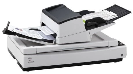 Fujitsu fi-7700 A4 Duplex Document Scanner, 100ppm, ADF & Flatbed, USB 3.0, PaperStream, Multi-Feed Detection | PA03740-B001