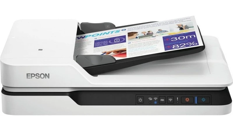 Epson WorkForce DS-1660W Wireless A4 Flatbed Document Scanner, 25ppm, Duplex, 50-Sheet ADF, USB 3.0, Wi-Fi, Wi-Fi Direct – B11B244402BB