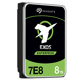 Seagate Exos 7E8 8TB Enterprise Internal HDD, 7200 RPM, SATA 6 Gb/s, 256 MB Cache, 550 TB/yr, MTBF 2M hrs | ST8000NM004A / ST8000NM000A