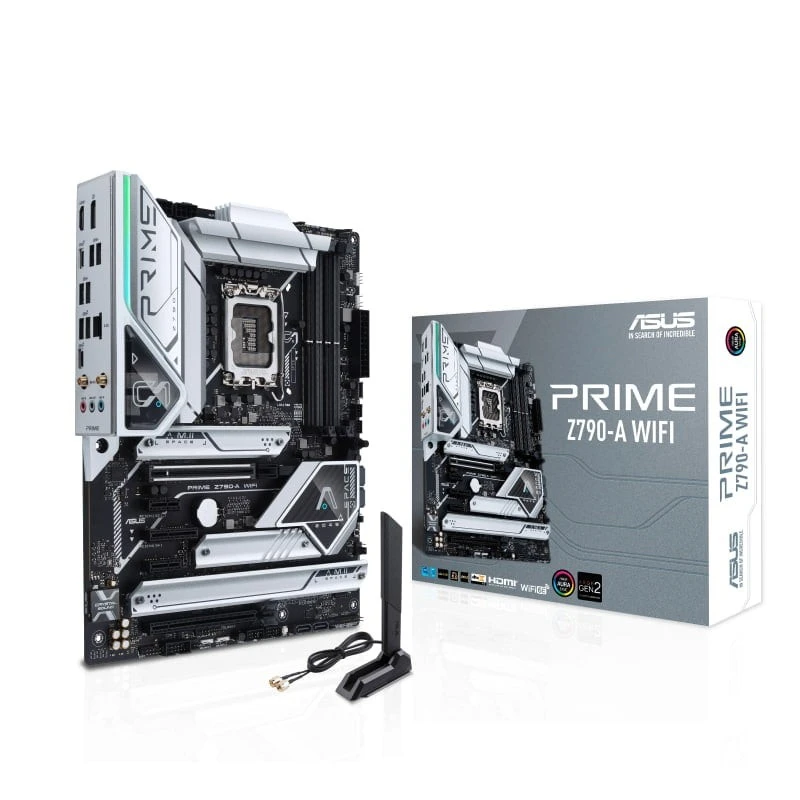 Asus PRIME Z790-A WIFI Motherboard, Intel LGA1700 Socket, DDR5 Support up to 128GB, PCIe 5.0, 3 x M.2, 6 x SATA, Wi-Fi 6E, Intel Z790 Chipset