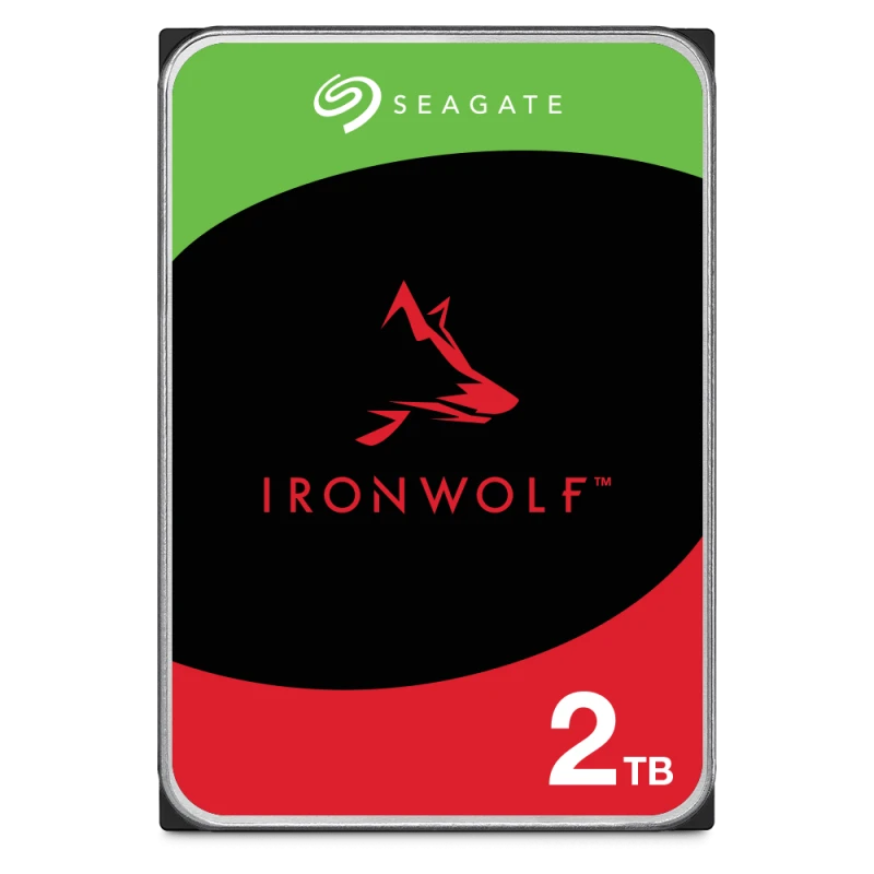 Seagate IronWolf 2TB NAS HDD, 3.5" Internal, SATA III 6Gb/s, 5400RPM, 256MB Cache, Up to 180MB/s, RAID-Optimized | ST2000VN003