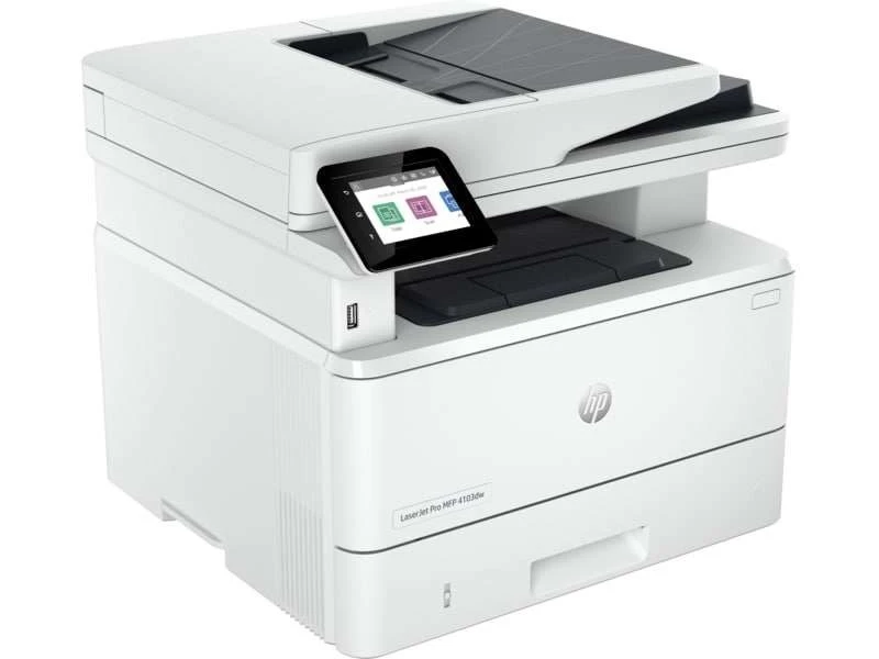 HP LaserJet Pro MFP 4103dw Monochrome A4 Laser Printer, Print/Copy/Scan, 40 ppm, 1200x1200 DPI, Duplex, Wi-Fi, Ethernet, Compact Design