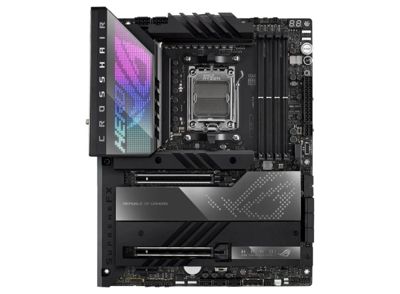 ASUS ROG CROSSHAIR X670E HERO Motherboard, AMD AM5, DDR5 128GB, PCIe 5.0, 5x M.2, Wi-Fi 6E, 10Gb LAN, ATX, X670E Chipset